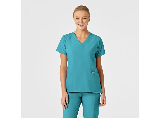 W123 Dametunika med V-hals Teal Blue 3XL 