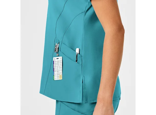 W123 Dametunika med V-hals Teal Blue 3XL 