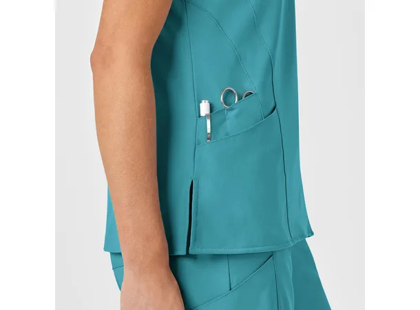 W123 Dametunika med V-hals Teal Blue 3XL 