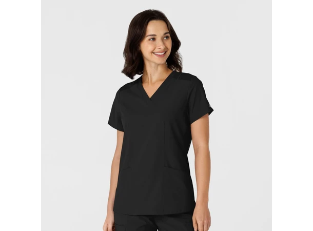 W123 Dametunika med kurvet V-hals Black M 