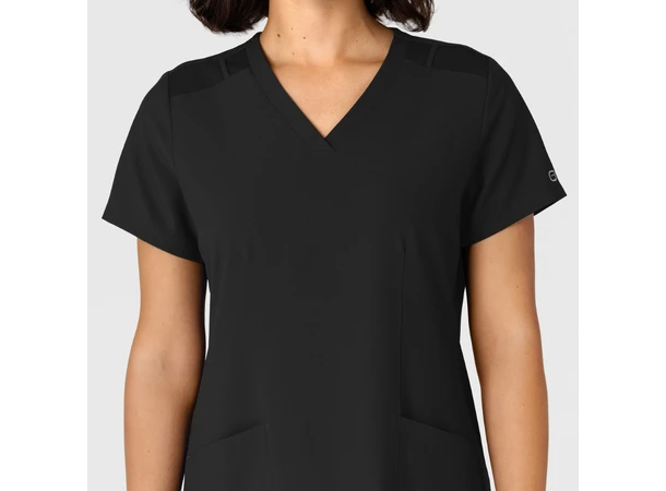 W123 Dametunika med kurvet V-hals Black M 