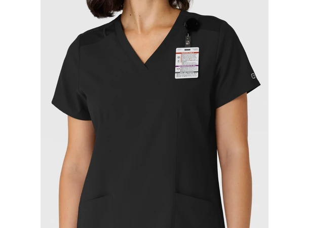 W123 Dametunika med kurvet V-hals Black M 