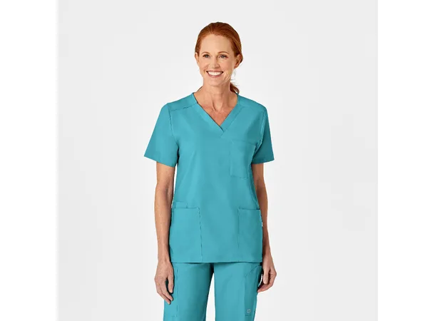 W123 Unisex tunika med 4 lommer Teal Blue 3XL 