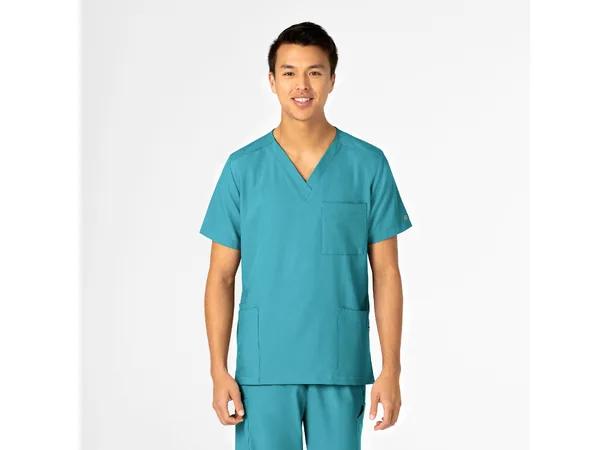 W123 Unisex tunika med 4 lommer Teal Blue 3XL 