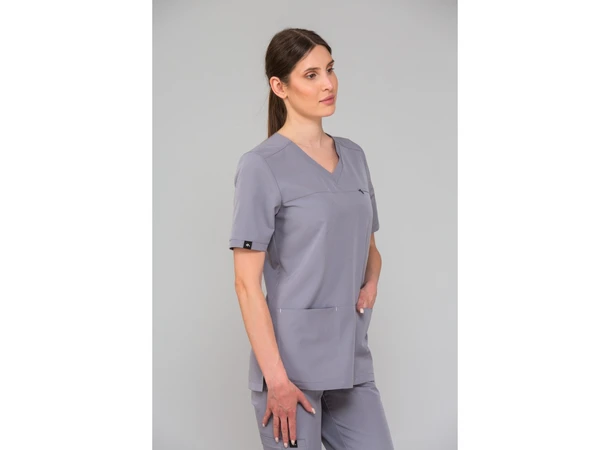 AVA Dametunika med brystlomme Steel Grey XL 