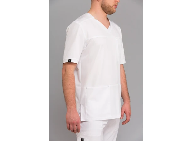 LEO Herretunika med brystlomme White  S 