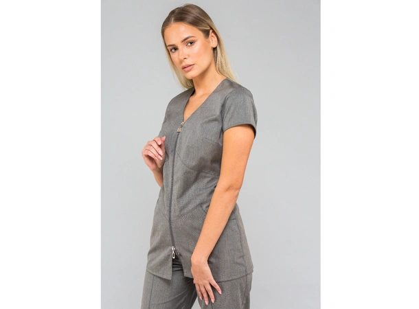 LILY Dametunika med glidlås i front Graphite Melange XL 