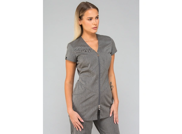 LILY Dametunika med glidlås i front Graphite Melange XL 