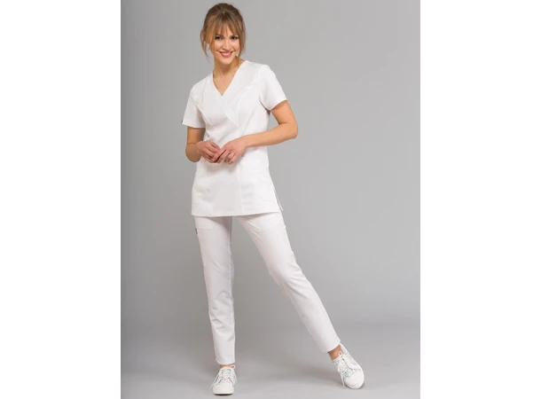 MIA Dametunika med Y-hals White L 