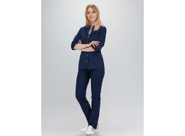 ROZA Dametunika med 3-kvart arm Ink Blue+White XXL 