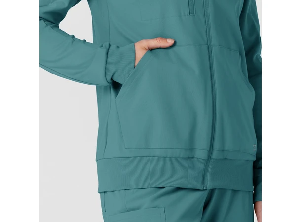 Renew Knit Damejakke med hette Vintage Teal XS 