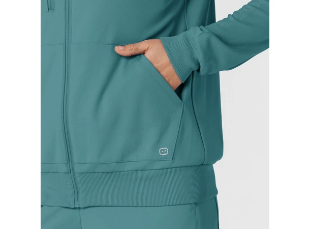 Renew Knit Damejakke med hette Vintage Teal XS 