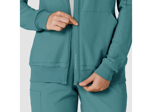Renew Knit Damejakke med hette Vintage Teal XS 