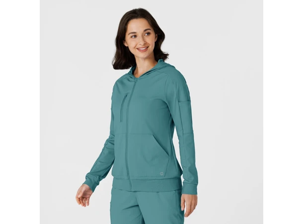 Renew Knit Damejakke med hette Vintage Teal XS 