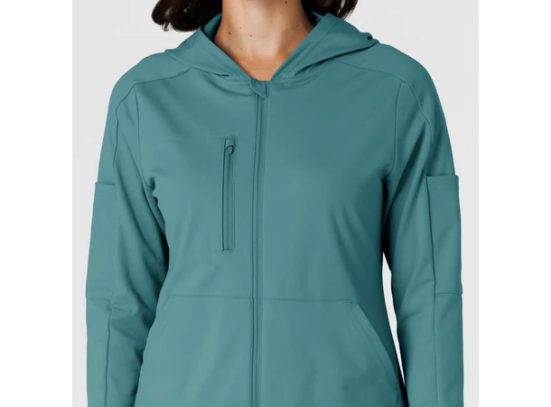 Renew Knit Damejakke med hette Vintage Teal XS 