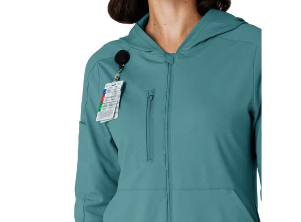 Renew Knit Damejakke med hette Vintage Teal XS 