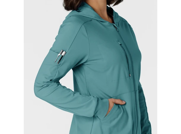 Renew Knit Damejakke med hette Vintage Teal XS 