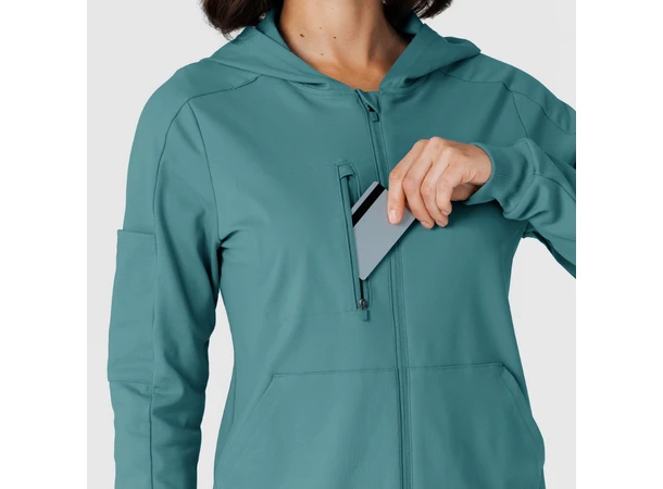 Renew Knit Damejakke med hette Vintage Teal XS 