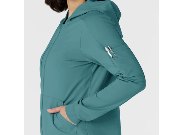 Renew Knit Damejakke med hette Vintage Teal XS 