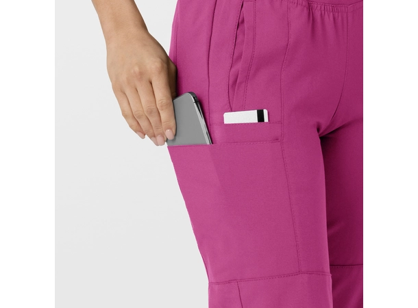 W123 Damebukse med strikk i ben Raspberry M 