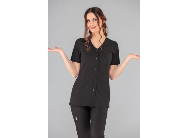 CINDY Dametunika med knapper i front Black XXL 