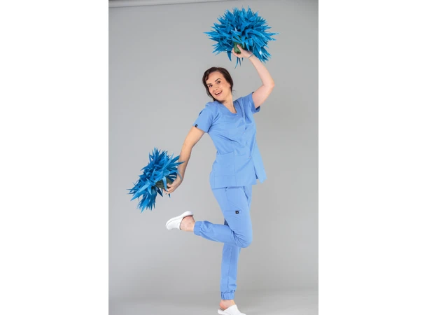 CINDY Dametunika med knapper i front Blue S 