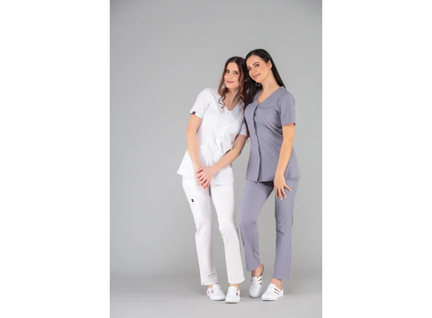 CINDY Dametunika med knapper i front Steel Grey S 