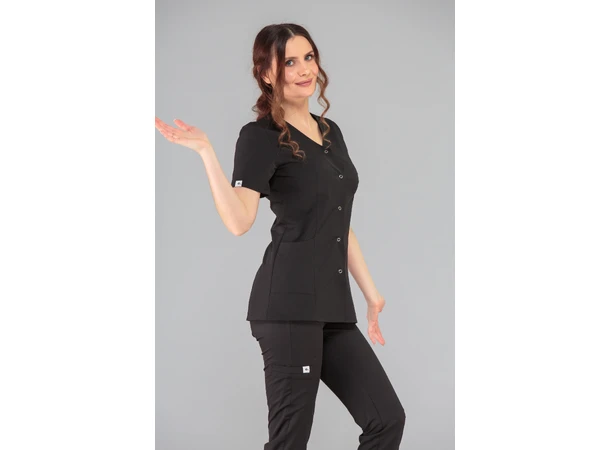 Cindy Dametunika med knapper i front Black XXL 