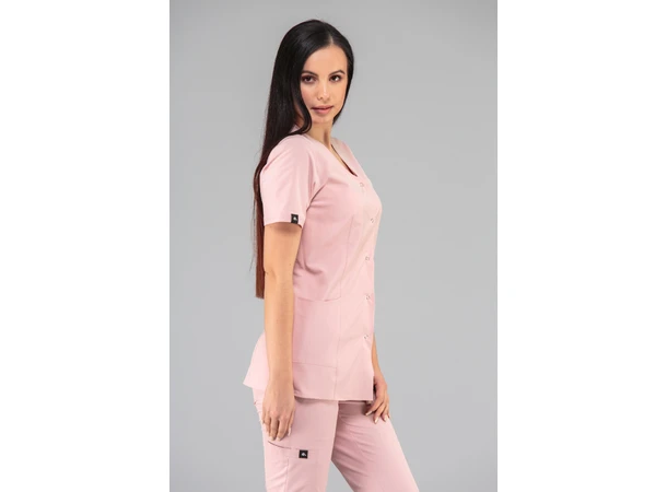 Cindy Dametunika med knapper i front Powder Pink XXL 