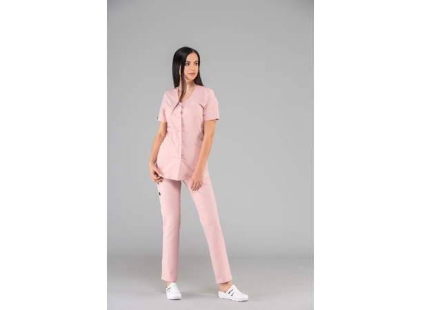 Cindy Dametunika med knapper i front Powder Pink XXL 