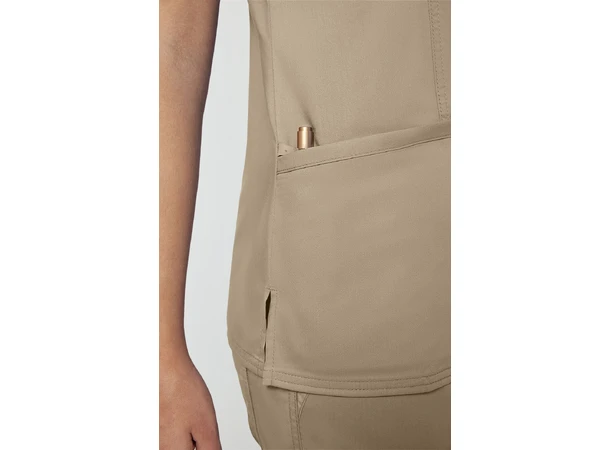 Revolution Dametunika med V-hals Khaki XXL 