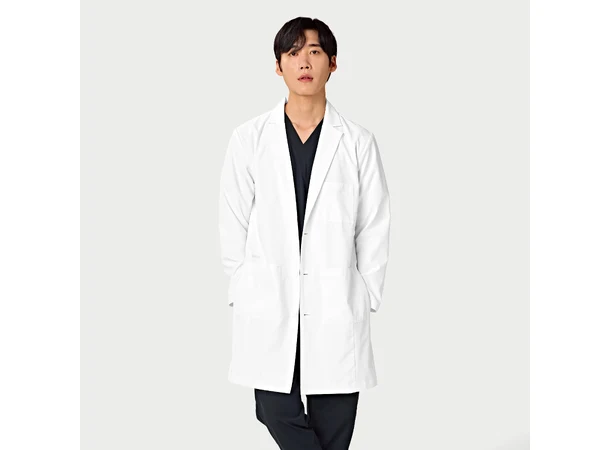 Laboratoriefrakk for herre, lang modell White L 