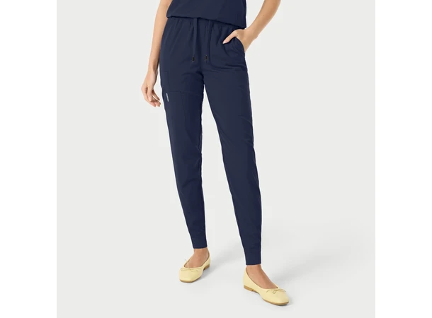 YUNA Damebukse med strikk i ben Navy M 