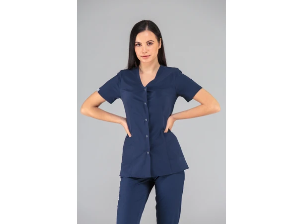 CINDY Dametunika med knapper i front Ink Blue XXL 