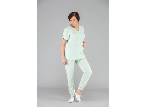 CINDY Dametunika med knapper i front Matcha M 