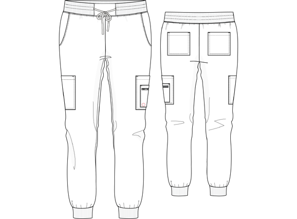 V-Tess bukse med strikk i ben Black XL 