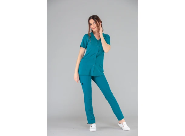 CINDY Dametunika med knapper i front Sea Blue XL 