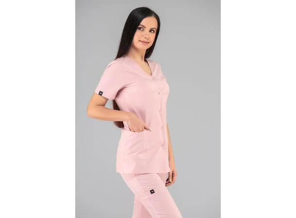 Cindy Dametunika med knapper i front Powder Pink XS 