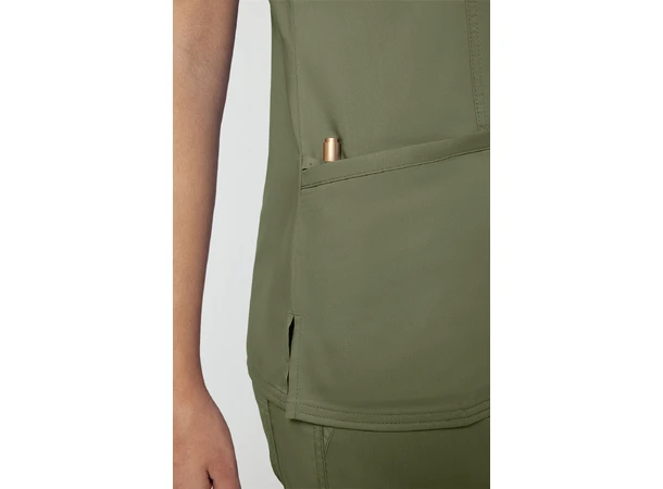 Revolution Dametunika med V-hals Olive L 