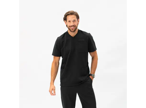 William Herretunika med V-hals Pure Black S 