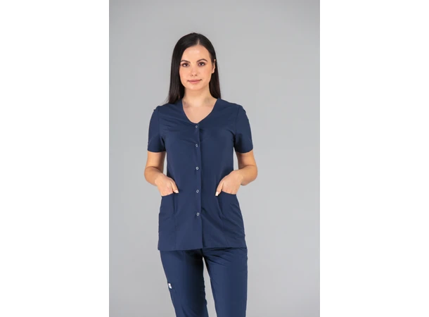 CINDY Dametunika med knapper i front Ink Blue XS 