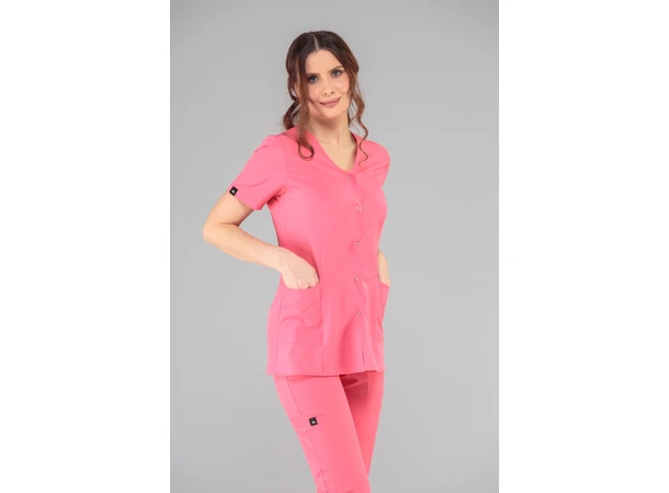 Cindy Dametunika med knapper i front Coral XL 