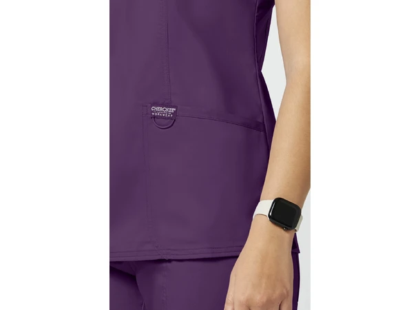 Revolution Dametunika med V-hals Eggplant M 