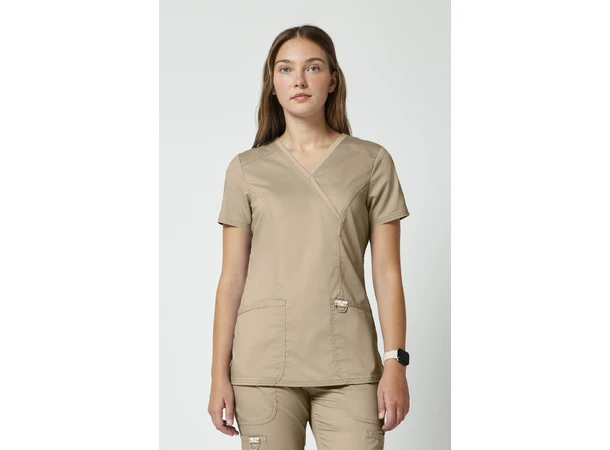 Revolution Dametunika med V-hals Khaki M 