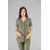Cindy Dametunika med knapper i front Khaki XS 