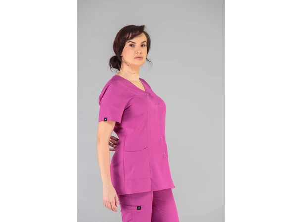 CINDY Dametunika med knapper i front Amaranth S 