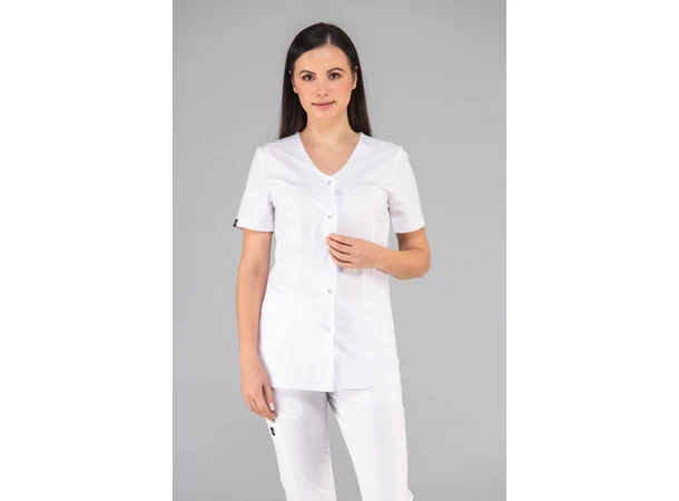 CINDY Dametunika med knapper i front White XXL 