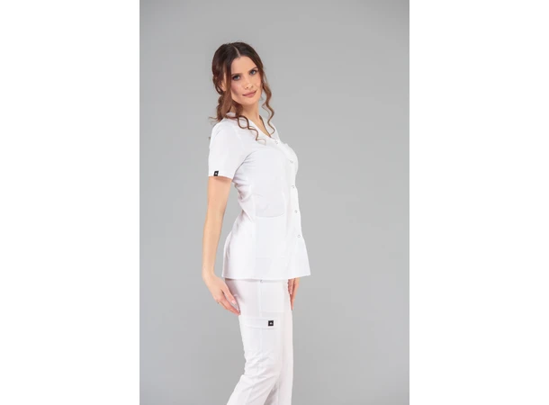 CINDY Dametunika med knapper i front White XXL 