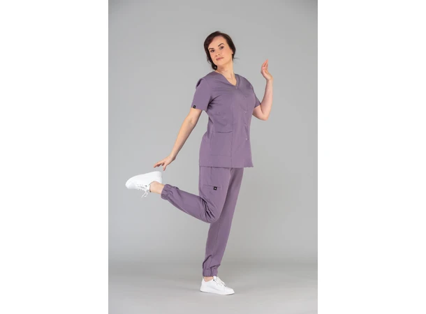 CINDY Dametunika med knapper i front Heather XL 