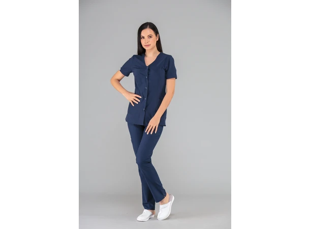 Cindy Dametunika med knapper i front Ink Blue M 